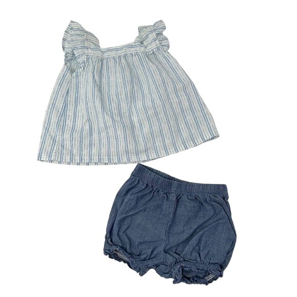 Baby Girl's - Dress, Bibbed Shorts, Body Suit, Shirt & Diaper Cover Up -Size 3 M - Picture 5 of 11